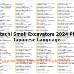 Hitachi Small Excavators Service and Parts Manual Japanese Language 2024