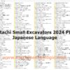 Hitachi Small Excavators Service and Parts Manual Japanese Language 2024