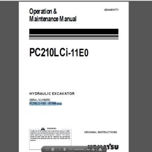 Komatsu PC210LCi-11E0 Hydraulic Excavator Operation and Maintenance Manual