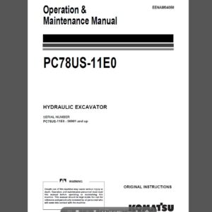 Komatsu PC78US-11E0 Hydraulic Excavator Operation and Maintenance Manual