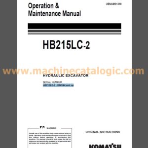 Komatsu HB215LC-2 Hybrid Crawler Excavator Operation and Maintenance Manual