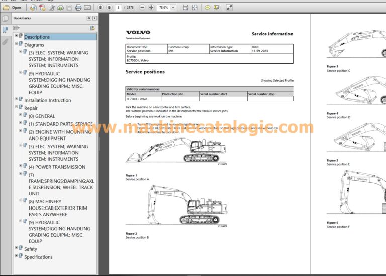 Volvo EC750DL Crawler Excavator Repair and Service Manual