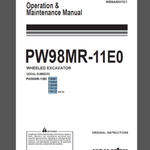 Komatsu PW98MR-11E0 Wheeled Excavator Operation and Maintenance Manual