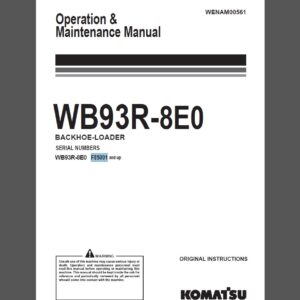 Komatsu WB93R-8E0 Backhoe Loader Operation and Maintenance Manual