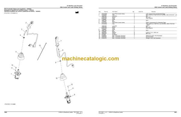 John Deere 310SL HL Backhoe Loader Parts Catalog (PC11325) PIN:1T0310HL_ _F273920-