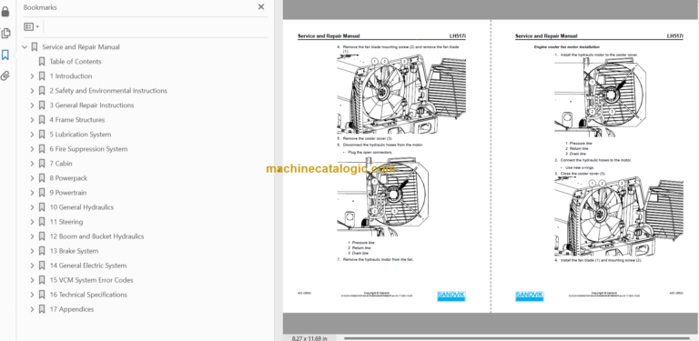 Sandvik LH517i Mining Loader Service and Parts Manual (L517DLMA0A0876)