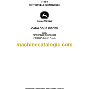 John Deere 315SJ Retropelle Chargeuse Catalogue Pieces French (PC10036F)