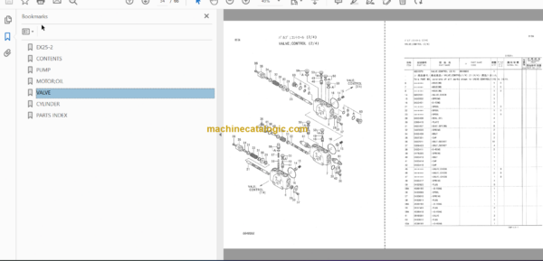 Hitachi EX25-2 Excavator Parts Catalog & Equipment Components Parts Catalog