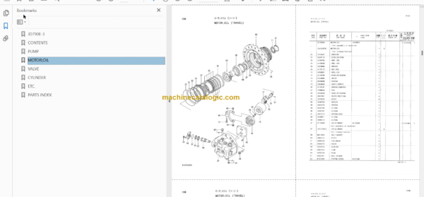 Hitachi JD790E-3 Excavator Parts Catalog & Equipment Components Parts Catalog