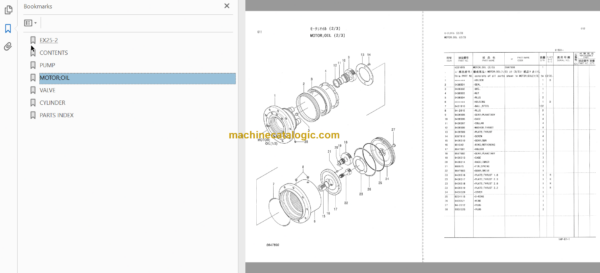 Hitachi EX25-2 Excavator Parts Catalog & Equipment Components Parts Catalog