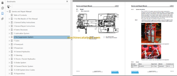 Sandvik LH517 Mining Loader Service and Parts Manual (L517D486)