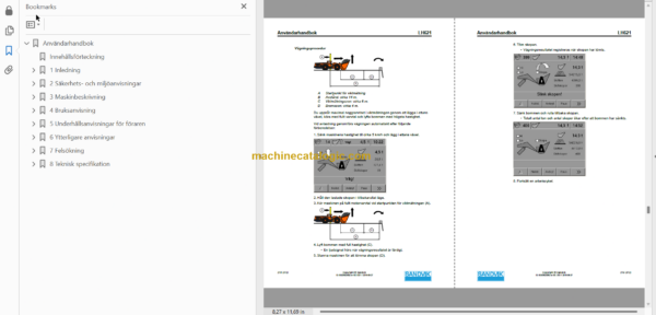 Sandvik LH621 Mining Loader Operator's and Maintenance Manual (L821D440 Swedish)