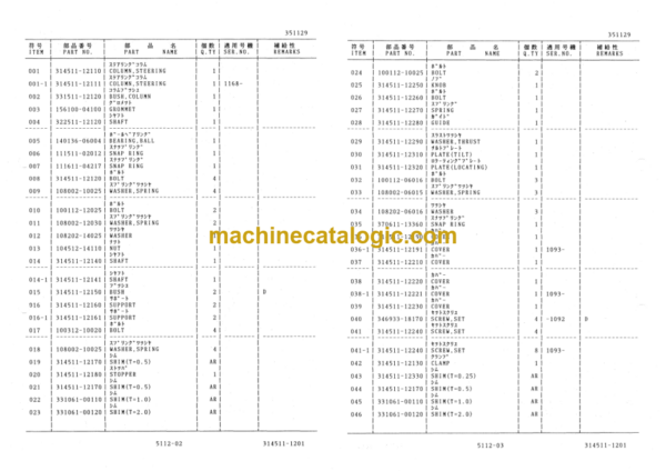 Furukawa FL120-2 Wheel Loader Parts Catalog