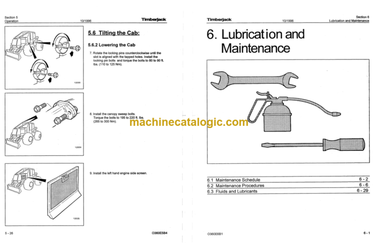 Timberjack 360 460 Euro Skidder Operator Manual