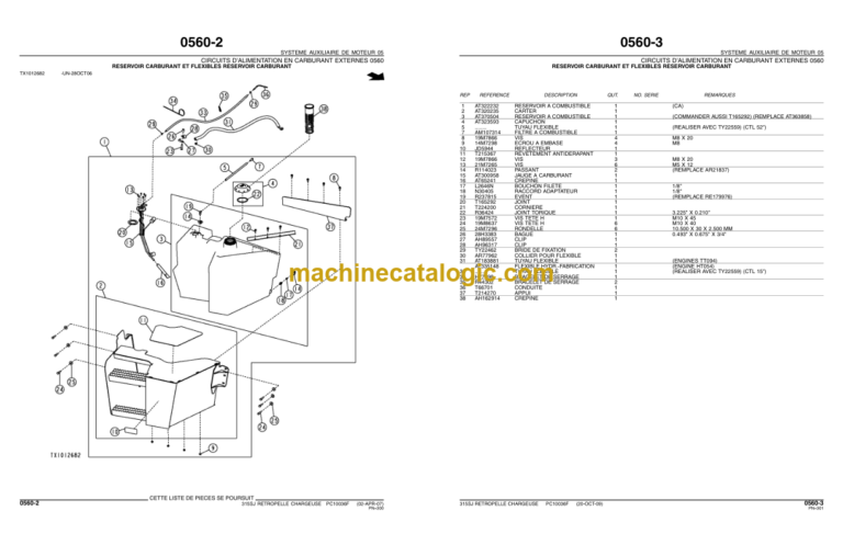 John Deere 315SJ Retropelle Chargeuse Catalogue Pieces French (PC10036F)