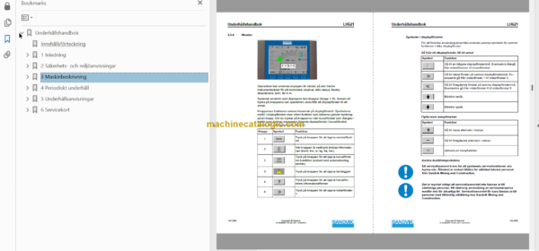 Sandvik LH621 Mining Loader Operator's and Maintenance Manual (L821D440 Swedish)