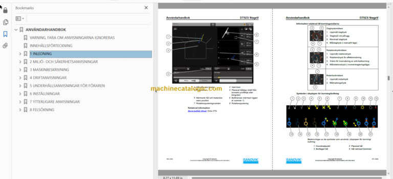 Sandvik DT923i Tunnelling Drill Operator's and Maintenance Manual (SN 121D76935-1 Swedish)