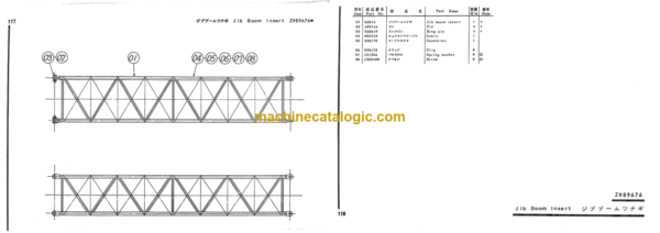 Hitachi F150 TRUCK CRANE PARTS LIST