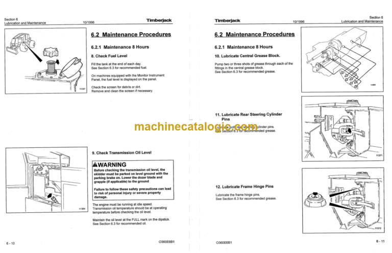 Timberjack 360 460 Euro Skidder Operator Manual