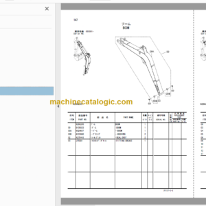 Hitachi ZX16-3 Hydraulic Excavator Parts Catalog & Equipment Components Parts Catalog