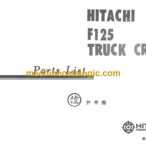 Hitachi F125 TRUCK CRANE PARTS LIST