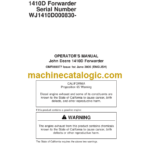 Timberjack 1410D Forwarder Operators Manual