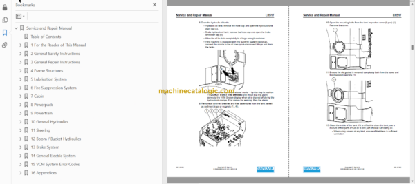 Sandvik LH517 Mining Loader Service and Parts Manual (L617D441)