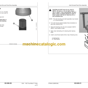 Timberjack TeamMate IV 1200 – 1400 Series Inboard Planetary Axles Technical Manual