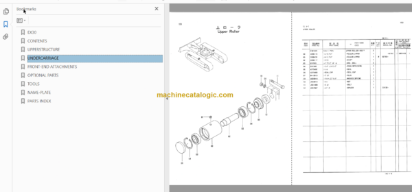 Hitachi EX30 Excavator Parts Catalog & Equipment Components Parts Catalog