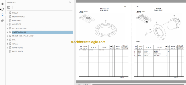 Hitachi ZX17U-2 Hydraulic Excavator Parts Catalog & Equipment Components Parts Catalog