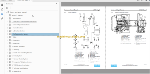 Sandvik LH621i Mining Loader Service and Parts Manual (L621DCPA0A0744)