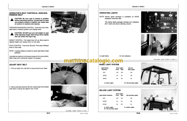 John Deere 315C Sideshift Backhoe Loader Operators Manual (OMT122181)