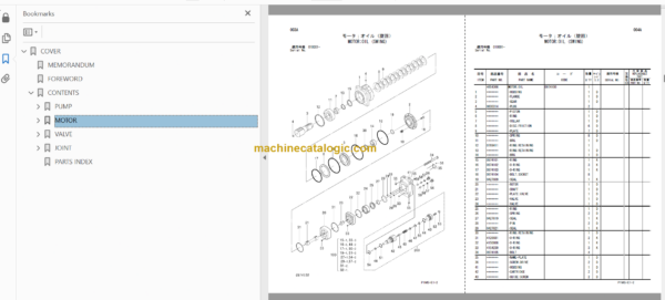 Hitachi ZX17U-2 Hydraulic Excavator Parts Catalog & Equipment Components Parts Catalog