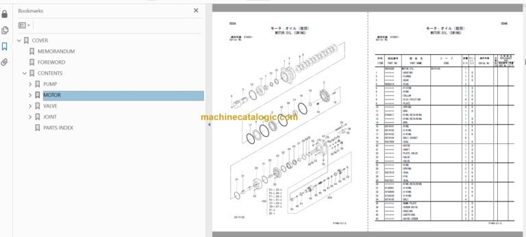 Hitachi ZX17U-2 Hydraulic Excavator Parts Catalog & Equipment Components Parts Catalog