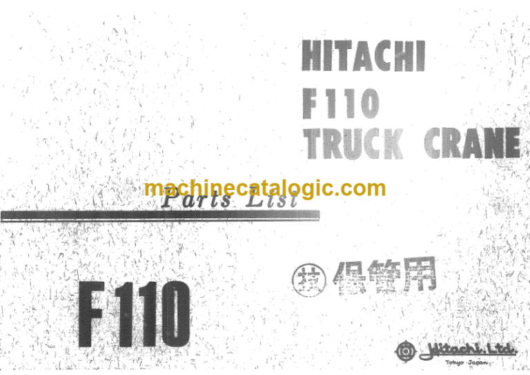 Hitachi F110 TRUCK CRANE PARTS LIST