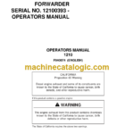 Timberjack 1210 Forwarder Operator's Manual