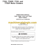 John Deere 770G 770GP 772G and 772GP Motor Graders Operators Manual (OMT251544)