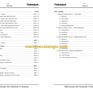 Timberjack 608S Harvester 762C – Timbermatic 10 Workshop Manual (SN 10BA1267 and UP)