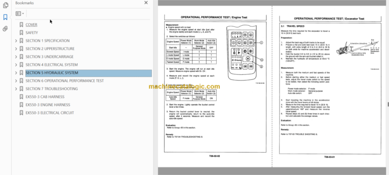 Hitachi EX550 EX550-3 Hydraulic Excavator Technical and Workshop Manual