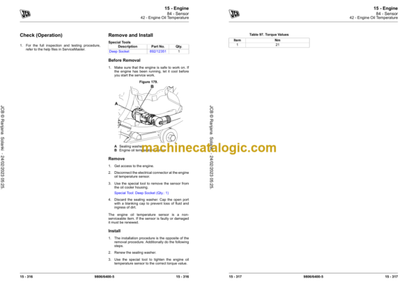 JCB 4 Cyl Elec Engine (T4F CEV Stage lV) Service Manual