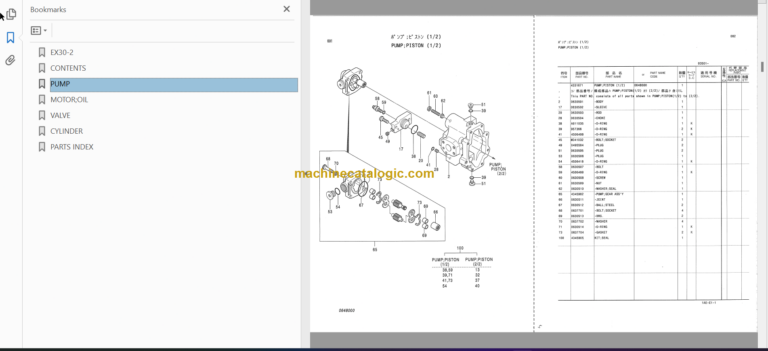 Hitachi EX30-2 Excavator Parts Catalog & Equipment Components Parts Catalog