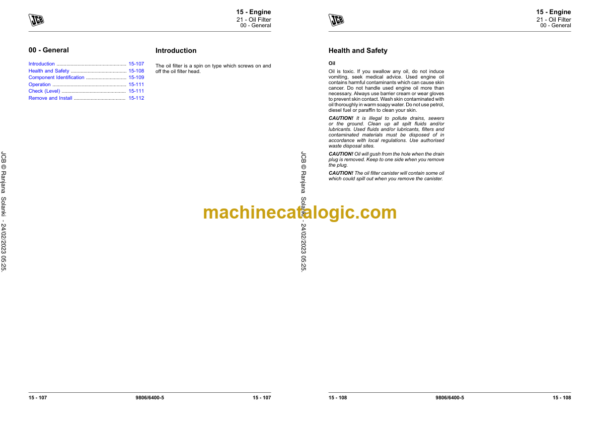 JCB 4 Cyl Elec Engine (T4F CEV Stage lV) Service Manual