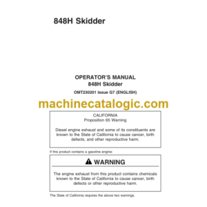 Timberjack 848H Skidder Operators Manual