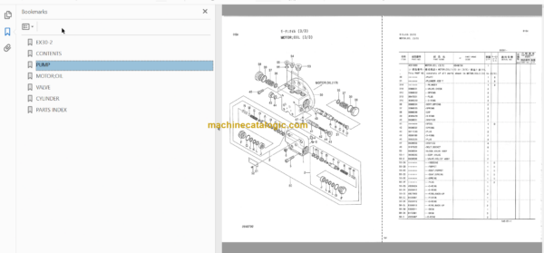 Hitachi EX30-2 Excavator Parts Catalog & Equipment Components Parts Catalog
