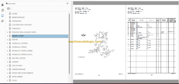 Hitachi ZX17U-6 ZX19U-6 Hydraulic Excavator Parts Catalog & Equipment Components Parts Catalog