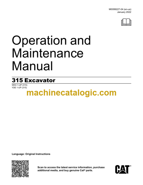 Caterpillar 315 Excavator Operation and Maintenance Manual