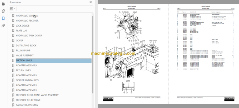 Sandvik LH621 Mining Loader Service and Parts Manual (L221D135)