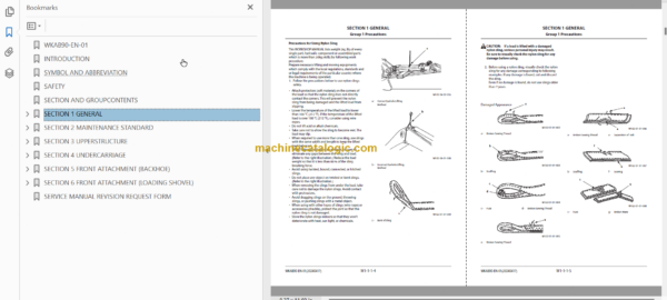 Hitachi EX1200-7 Hydraulic Excavator Technical and Assembly Procedure and Workshop Manual