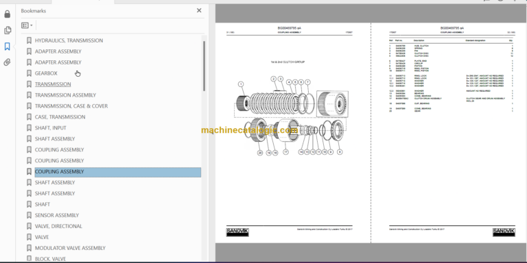 Sandvik LH517 Mining Loader Service and Parts Manual (L717D576)