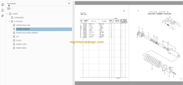 Hitachi EX30U EX32UE Excavator Parts Catalog & Equipment Components Parts Catalog